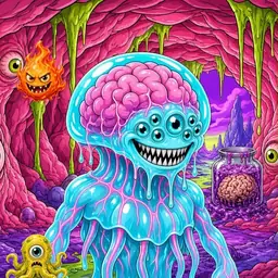 Oozlings #818, Jellyfish Brain · Flesh Cave