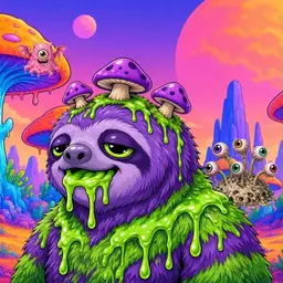 Oozlings #8180, Slime Sloth · Mushroom Desert