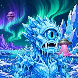 Oozlings #8184, Ice Cyclops · Aurora Ice