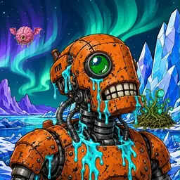 Oozlings #8188, Rusty Robot · Aurora Ice