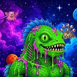 Oozlings #8192, Mutated Swamp Fish · Void Nebula