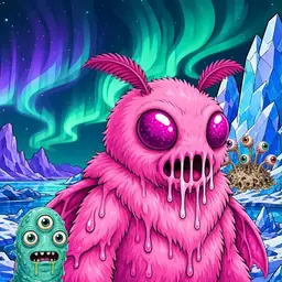 Oozlings #8193, Mutant Moth · Aurora Ice