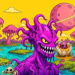 Oozlings #8195, Squid · Turquoise Swamp