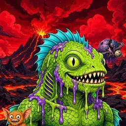 Oozlings #8196, Swamp Fish · Lava Fields