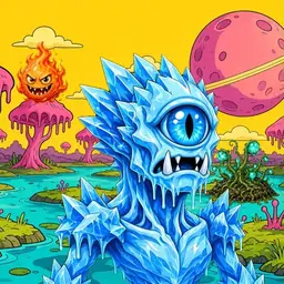 Oozlings #8199, Ice Cyclops · Turquoise Swamp
