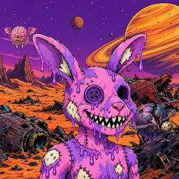 Oozlings #82, Zombie Bunny · Ship Junkyard