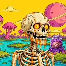 Oozlings #820, Skull · Turquoise Swamp