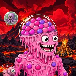 Oozlings #8204, Gumball Brain · Lava Fields