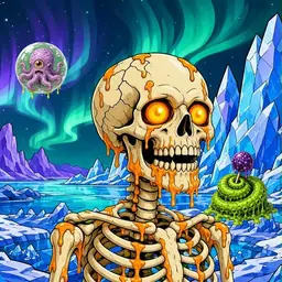 Oozlings #8213, Skull · Aurora Ice