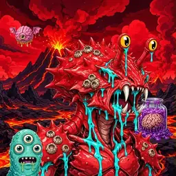 Oozlings #8224, Crab · Lava Fields