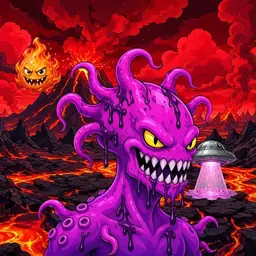 Oozlings #8225, Squid · Lava Fields