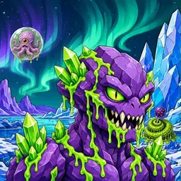 Oozlings #8227, Crystal Rock · Aurora Ice