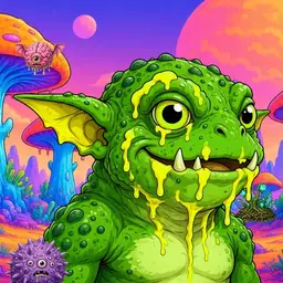 Oozlings #8228, Mutated Toad Goblin · Mushroom Desert