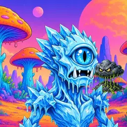 Oozlings #8231, Ice Cyclops · Mushroom Desert