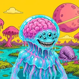 Oozlings #8236, Jellyfish Brain · Turquoise Swamp