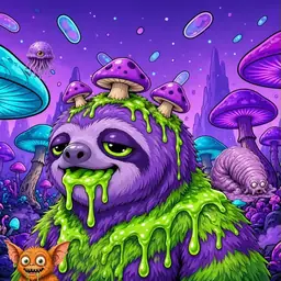 Oozlings #8241, Slime Sloth · Fungus Forest