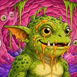 Oozlings #825, Toad Goblin · Flesh Cave