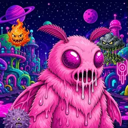 Oozlings #8252, Mutant Moth · Neon City