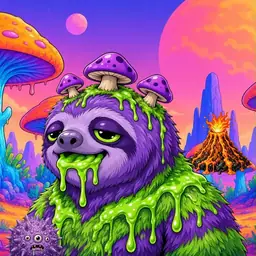 Oozlings #8253, Slime Sloth · Mushroom Desert
