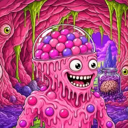 Oozlings #826, Gumball Brain · Flesh Cave