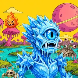 Oozlings #8263, Ice Cyclops · Turquoise Swamp