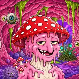 Oozlings #8269, Mushroom Head · Flesh Cave