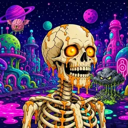 Oozlings #8272, Skull · Neon City