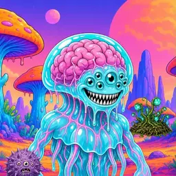 Oozlings #8273, Jellyfish Brain · Mushroom Desert
