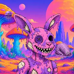 Oozlings #8274, Zombie Bunny · Mushroom Desert