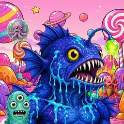 Oozlings #8277, Anglerfish · Candy Planet