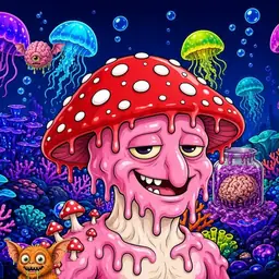 Oozlings #8278, Mushroom Head · Glow Reef