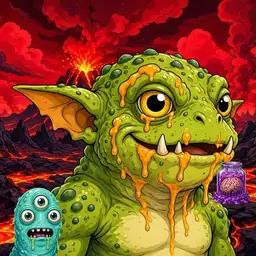 Oozlings #8279, Toad Goblin · Lava Fields