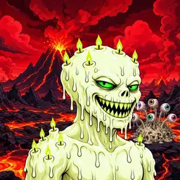 Oozlings #828, Mutated Candle Wax · Lava Fields