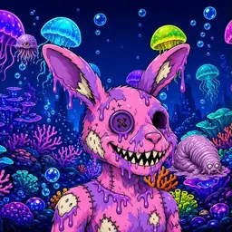 Oozlings #8281, Zombie Bunny · Glow Reef