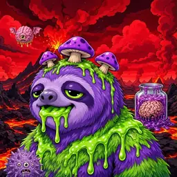 Oozlings #8282, Slime Sloth · Lava Fields