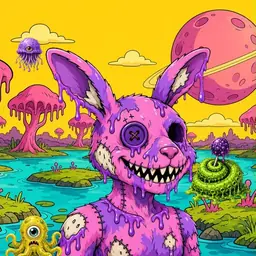 Oozlings #8285, Zombie Bunny · Turquoise Swamp