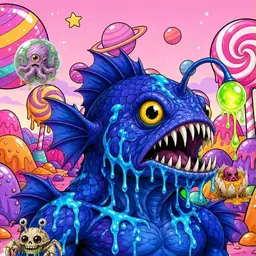 Oozlings #829, Anglerfish · Candy Planet