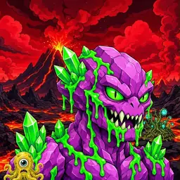 Oozlings #8292, Mutated Crystal Rock · Lava Fields