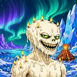 Oozlings #8295, Candle Wax · Aurora Ice