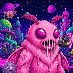 Oozlings #8296, Mutant Moth · Neon City