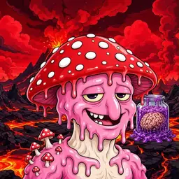 Oozlings #830, Mushroom Head · Lava Fields