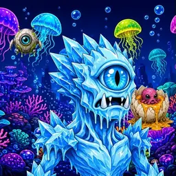 Oozlings #8304, Ice Cyclops · Glow Reef