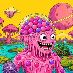 Oozlings #8312, Gumball Brain · Turquoise Swamp