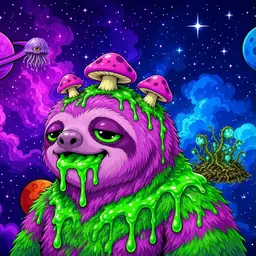 Oozlings #8313, Mutated Slime Sloth · Void Nebula
