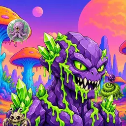 Oozlings #8319, Crystal Rock · Mushroom Desert