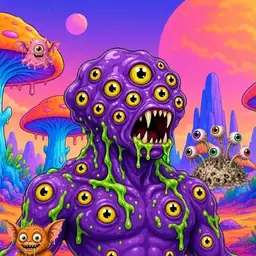 Oozlings #8322, Eyeball Cluster · Mushroom Desert