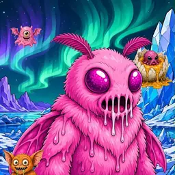 Oozlings #8326, Mutant Moth · Aurora Ice
