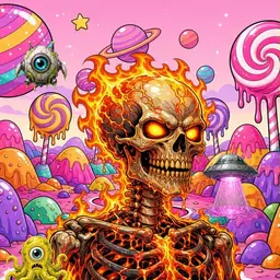 Oozlings #8333, Fire Skull · Candy Planet