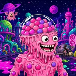 Oozlings #8334, Gumball Brain · Neon City