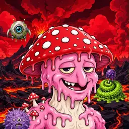 Oozlings #8335, Mushroom Head · Lava Fields